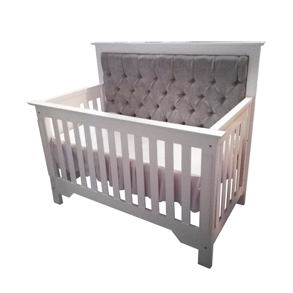 Cuna Amalia | Cuna 4 en 1 con Respaldo Acolchonado y Medio Barandal Incluido