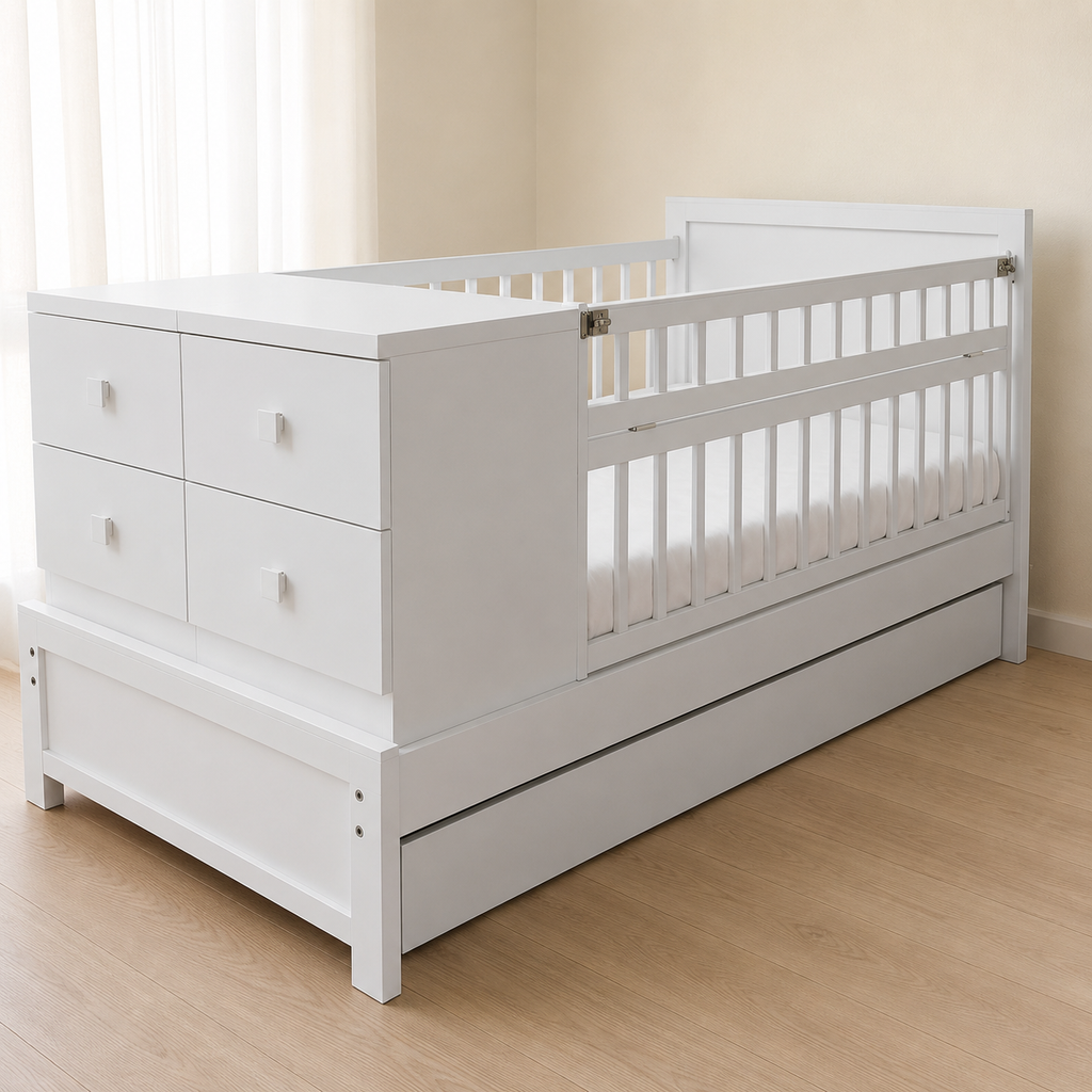 Cama Canguro Auxiliar de madera con ruedas, vista adicional