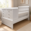 Cama cuna con colchon elevado. Tambor de posiciones instalado