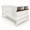 Cama Cuna Oslo convertible en acabado blanco con moka