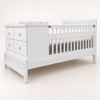 Cama-Cuna Tempo en acabado Blanco con dos burós y cuatro cajones