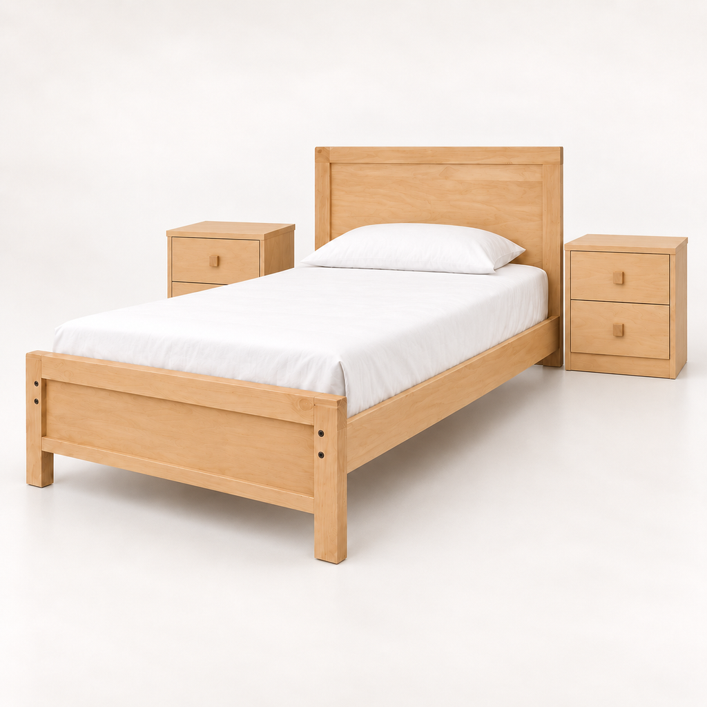 Cama-Cuna Tempo convertida en cama individual con dos burós independientes
