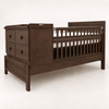 Cama-Cuna Tempo en acabado Moka con dos burós y cuatro cajones