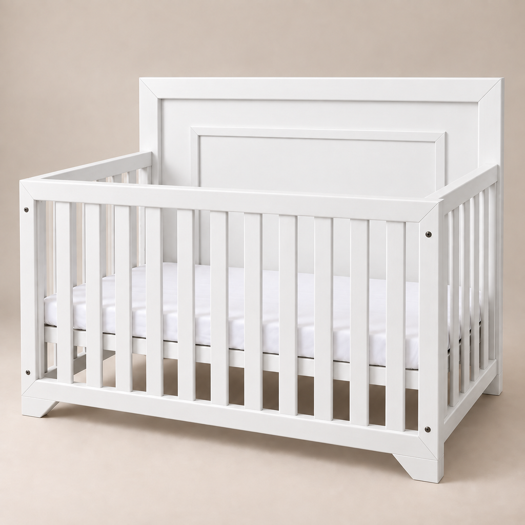Cuna Camila 4 en 1 de madera en color blanco, vista principal