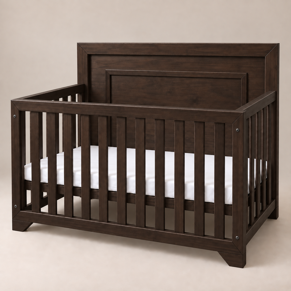 Cuna Camila 4 en 1 de madera en color moka, vista principal