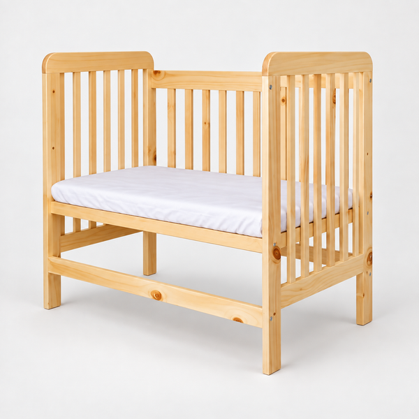 Colecho Estrella de madera convertible con cuatro alturas ajustables sin barandal