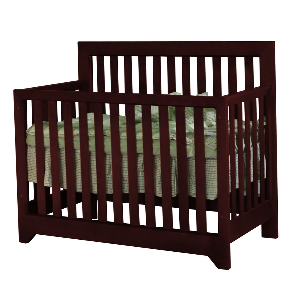 Cuna milano, de madera, para bebes, color cherry