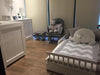 Cama montessori de madera para niño y niña en color blanco
