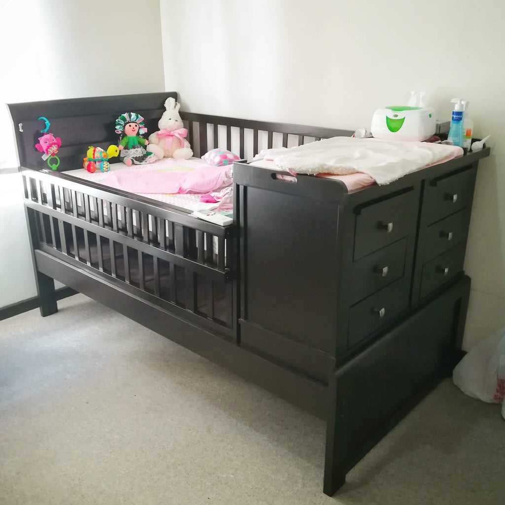 Cama Cuna Lugano de Bebelandia en acabado chocolate