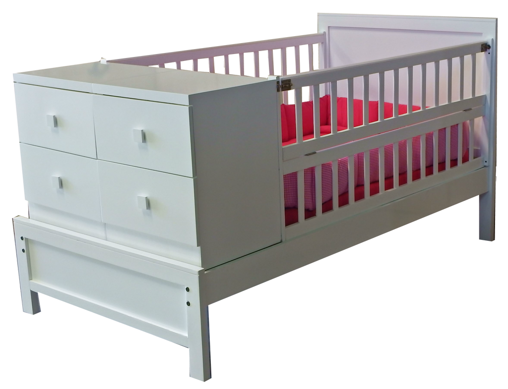Cama Cuna Tempo de madera con burós integrados, vista adicional