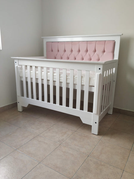 Cuna Amalia 4 en 1 de madera con respaldo acolchonado, vista adicional