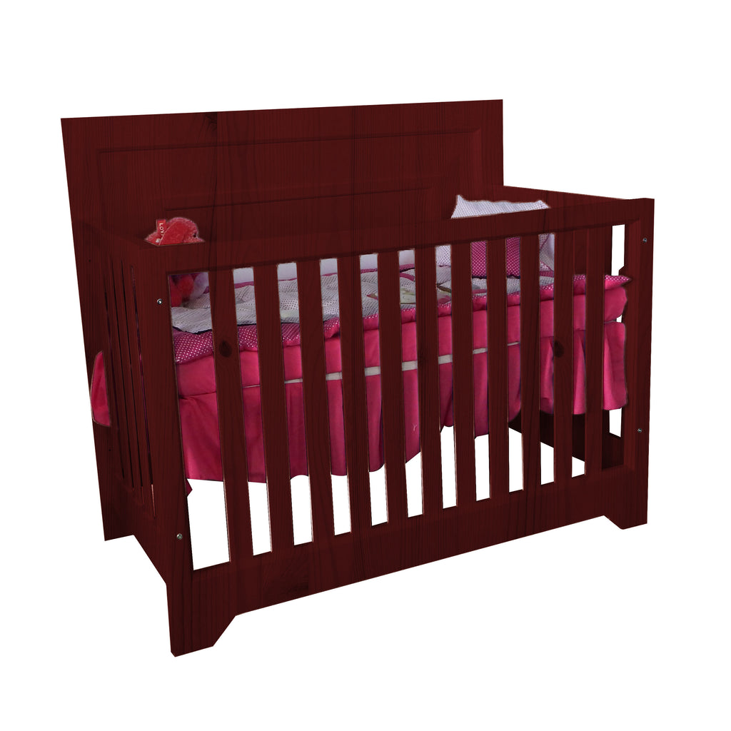 Cuna Camila 4 en 1 de Bebelandia en acabado cherry