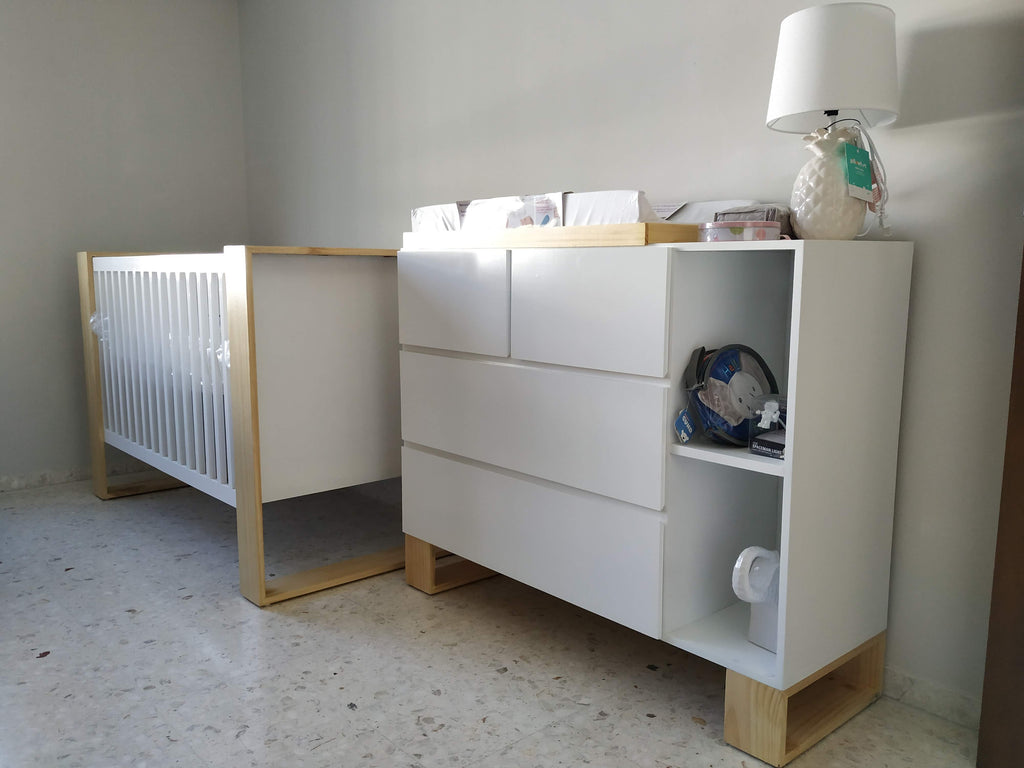 Cuna Gonzalo de madera con cuatro alturas ajustables, vista adicional