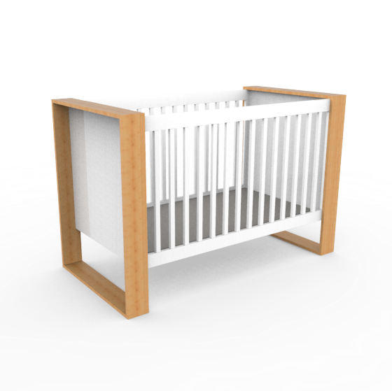 Cuna Gonzalo de madera para colchón de 70 × 130 cm, vista principal