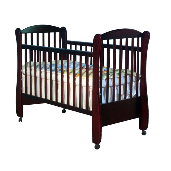 Cuna Trineo clásica de madera para colchón de 70 × 130 cm