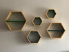 Juego de repisas hexagonales de madera para habitación infantil