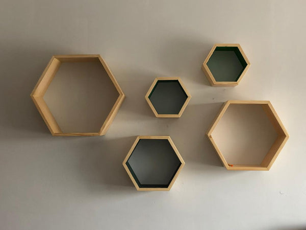 Repisas hexagonales de madera para decoración infantil, vista adicional