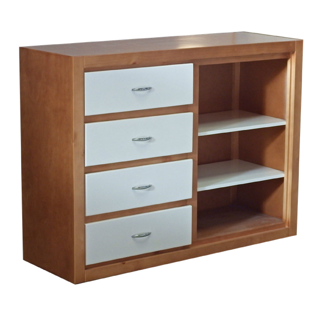 Ropero Aspen Plus de madera con cuatro cajones y dos repisas