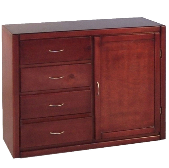 Ropero Olmo de madera con cuatro cajones y puerta
